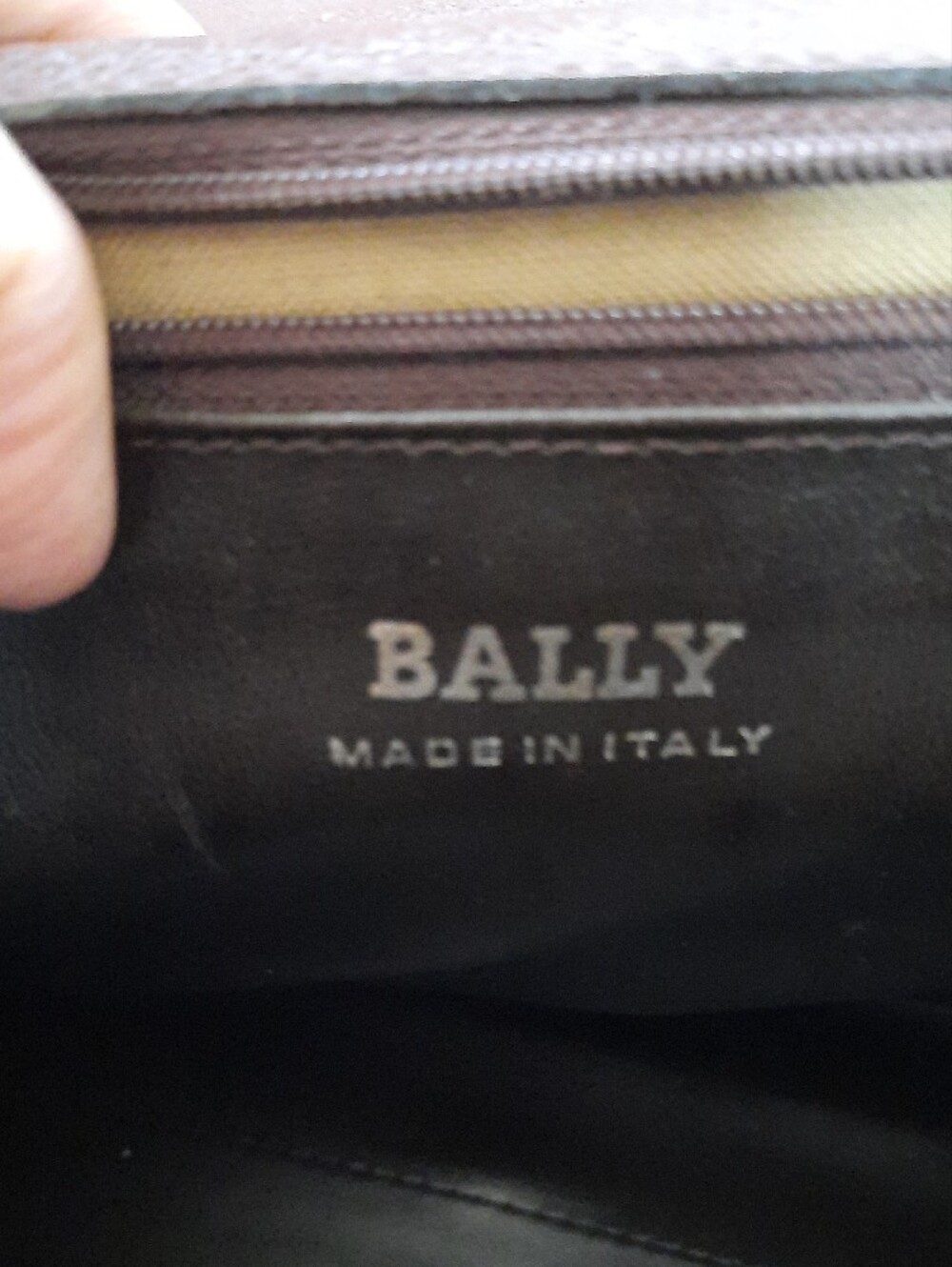 Bally Brown Croc-Embossed Leather Top-Handle Satchel with 'B' Accent - Picture 11 of 14
